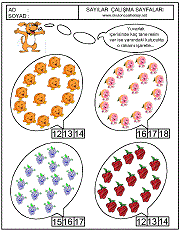 okul öncesi çocuklar için sayı kavramı ile ilgili çalışma sayfaları